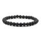 Lava rubber bracelet with matte agate bead 0207